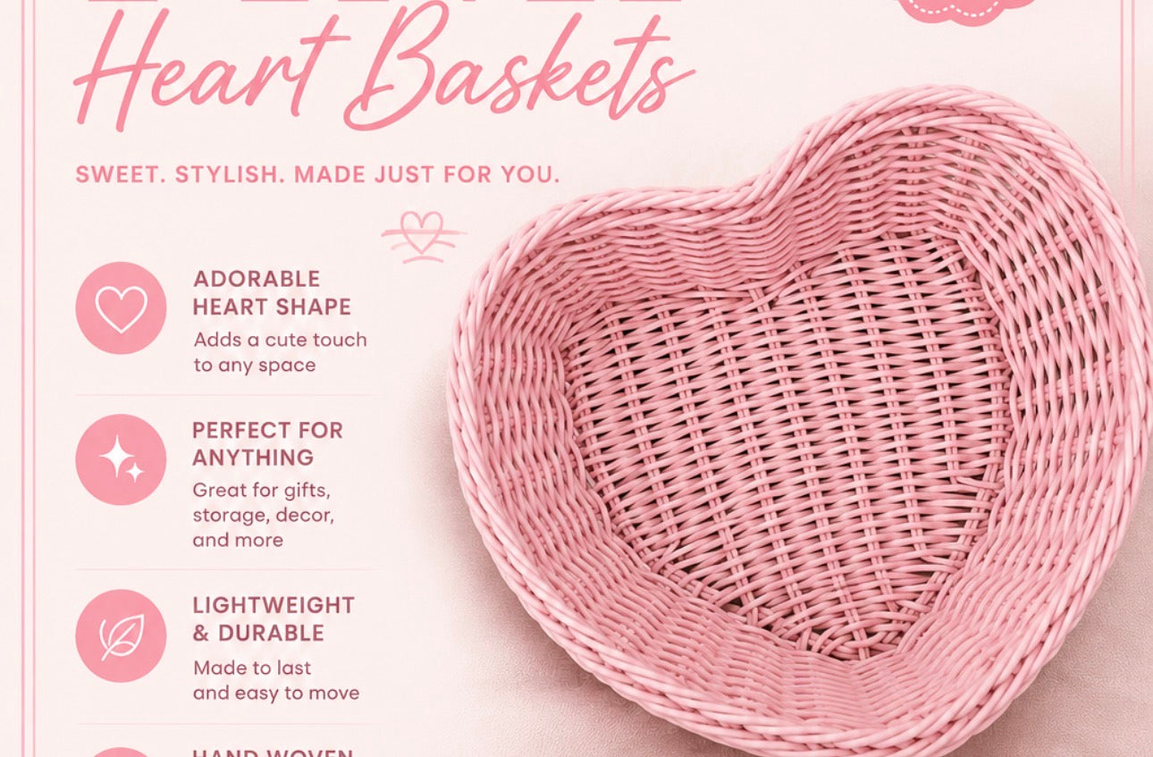 Pink heart basket
