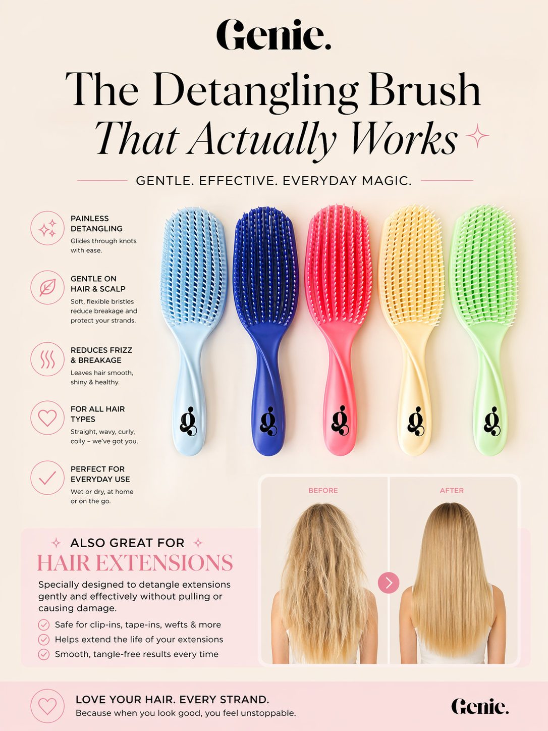 Manifest detangling brush