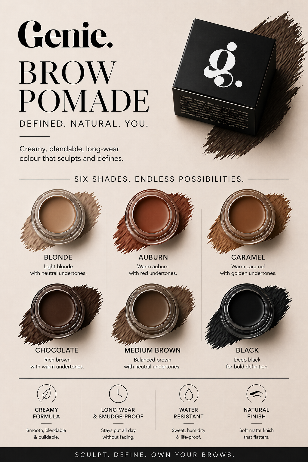 Eyebrow pomade (6 shades available)