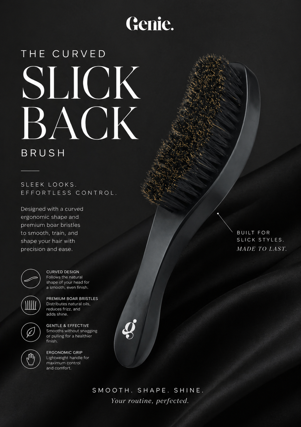 Pro collection curved slick back brush