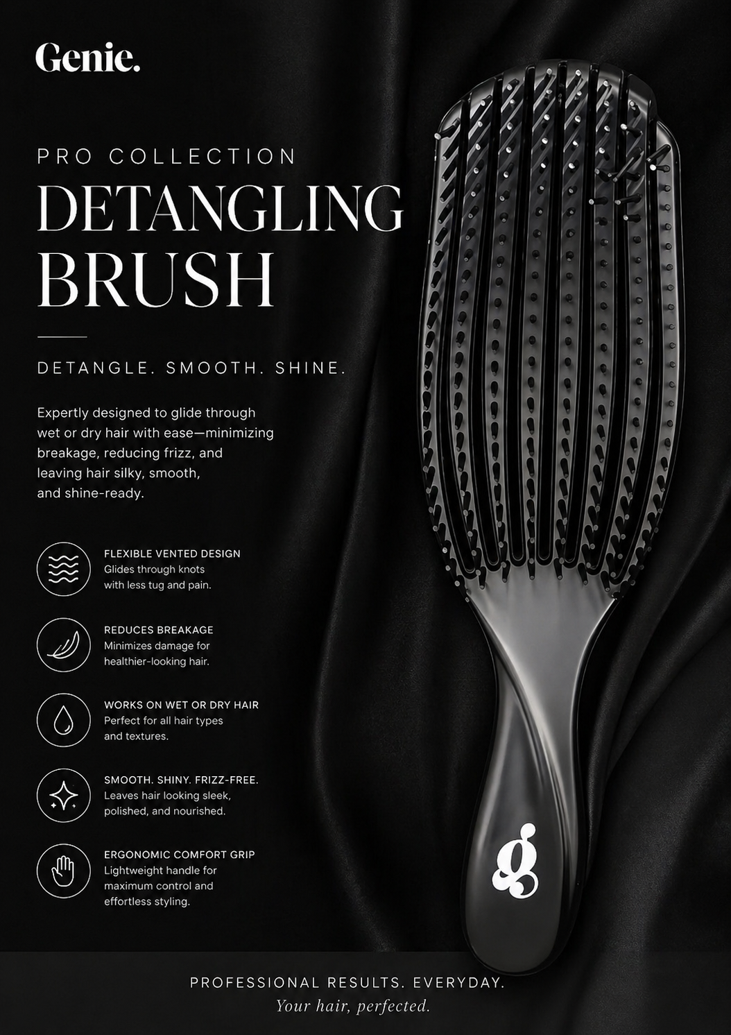 Pro collection detangling brush (black)