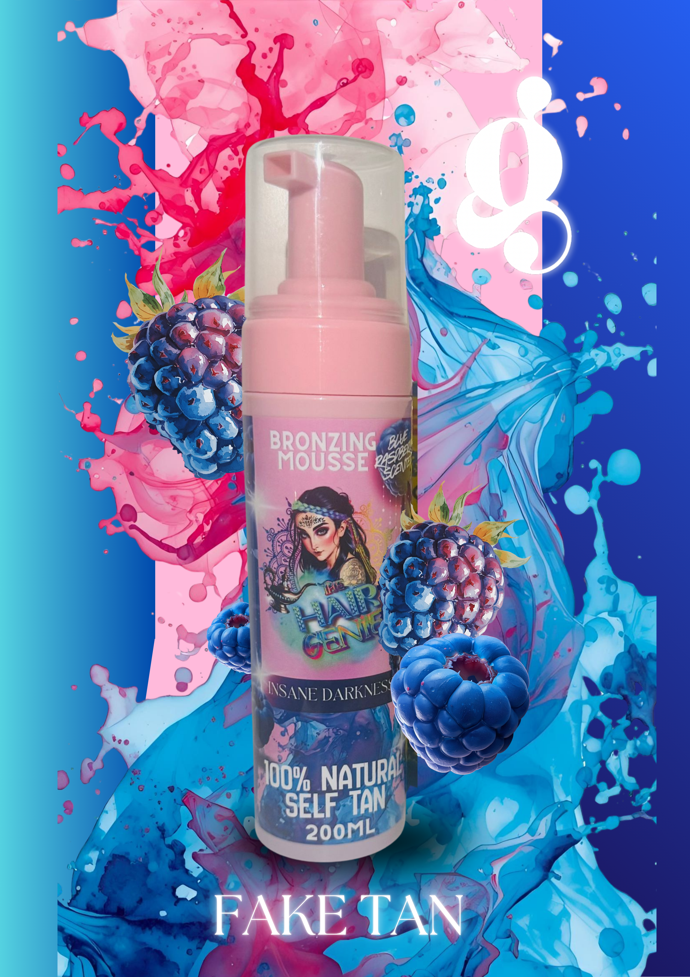 Blue Raspberry Scented False Tan - Insane Darkness
